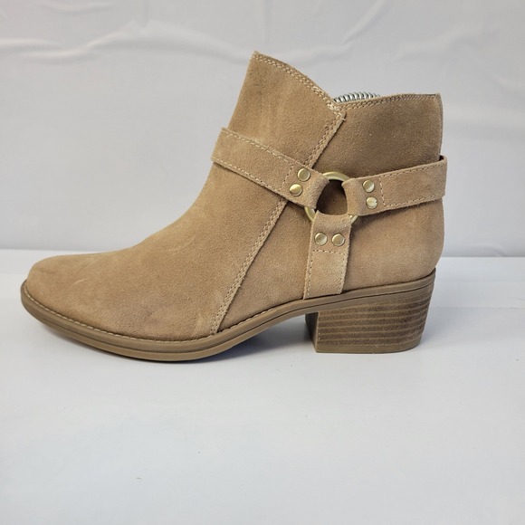 House of Harlow Tan Suede Harness Ankle Boots Women Size 7.5 Beachwood - Picture 1 of 10
